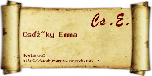 Csáky Emma névjegykártya