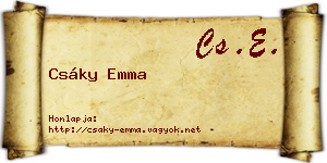 Csáky Emma névjegykártya